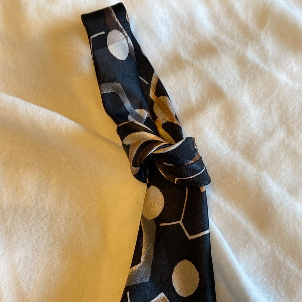 Pierre Balmain 100% Silk tie - abstract geometric pattern - Picture 4 of 5
